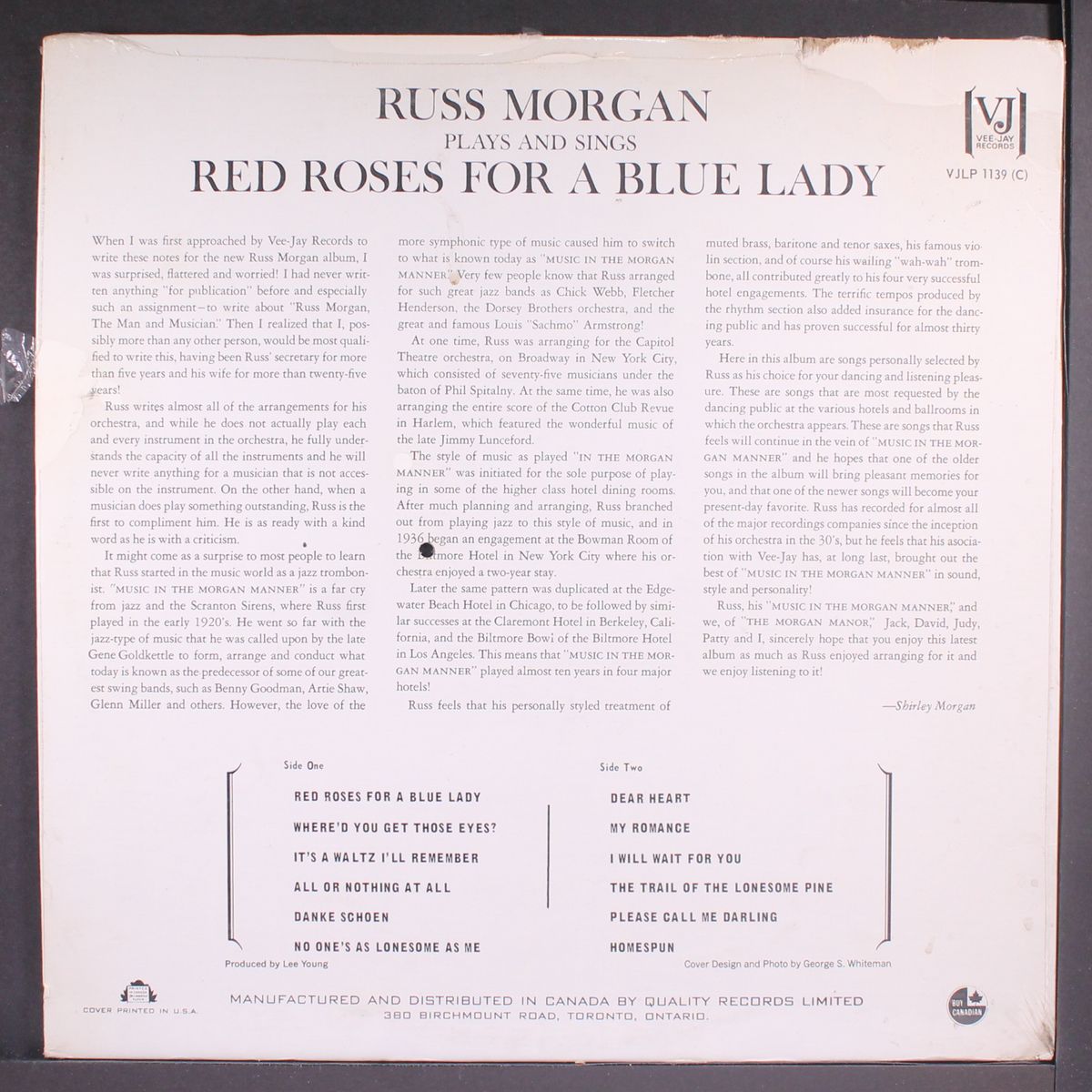 red roses for a blue lady by RUSS MORGAN