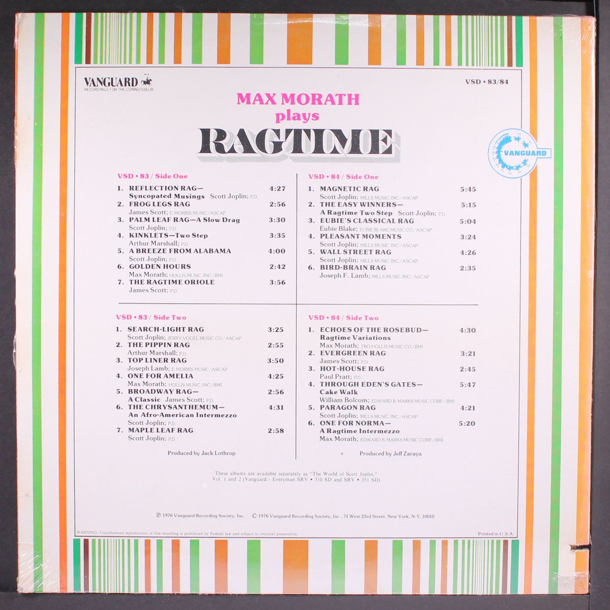 plays ragtime by MAX MORATH