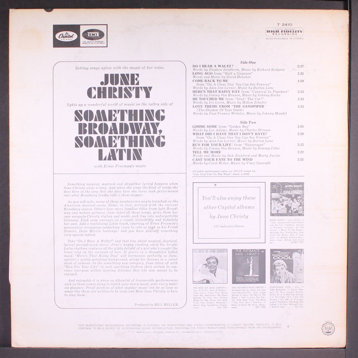 something broadway something latin by JUNE CHRISTY