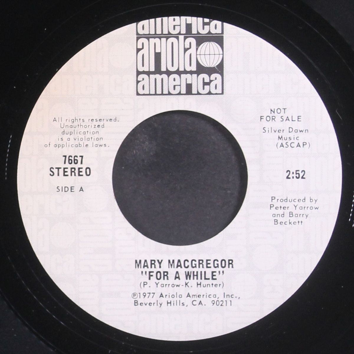for a while by MARY MACGREGOR