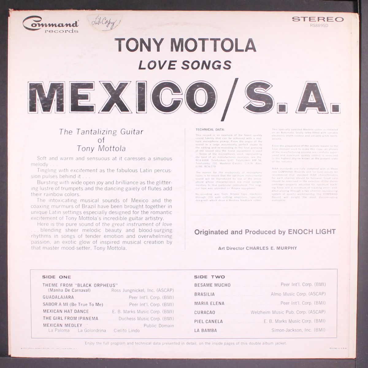 love songs-mexico/s.a. by TONY MOTTOLA
