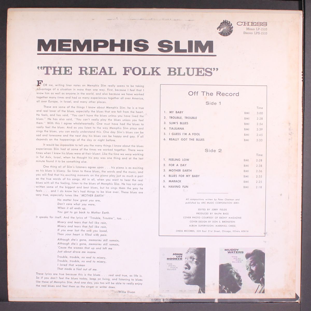 the real folk blues by MEMPHIS SLIM