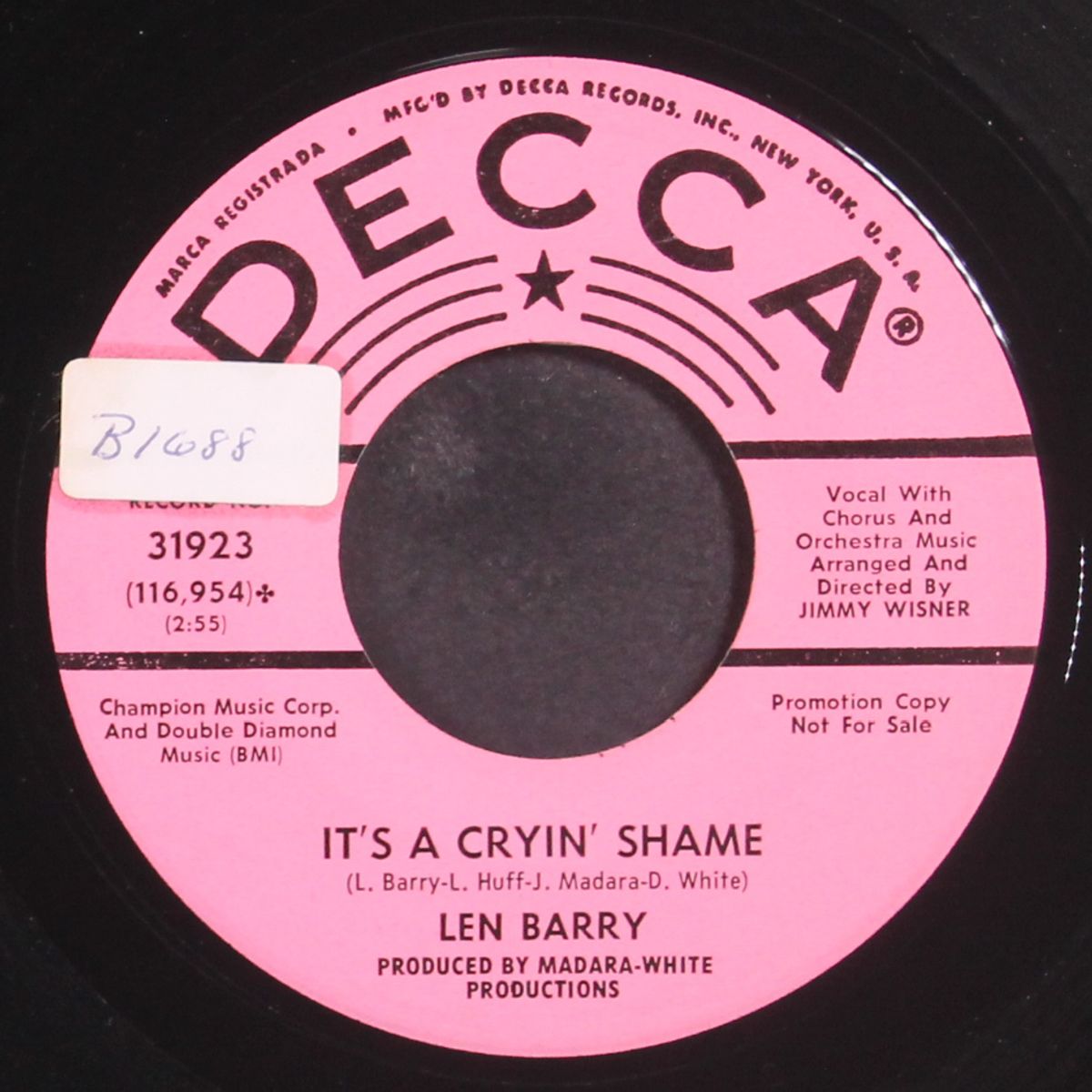 somewhere / it's a cryin' shame by LEN BARRY