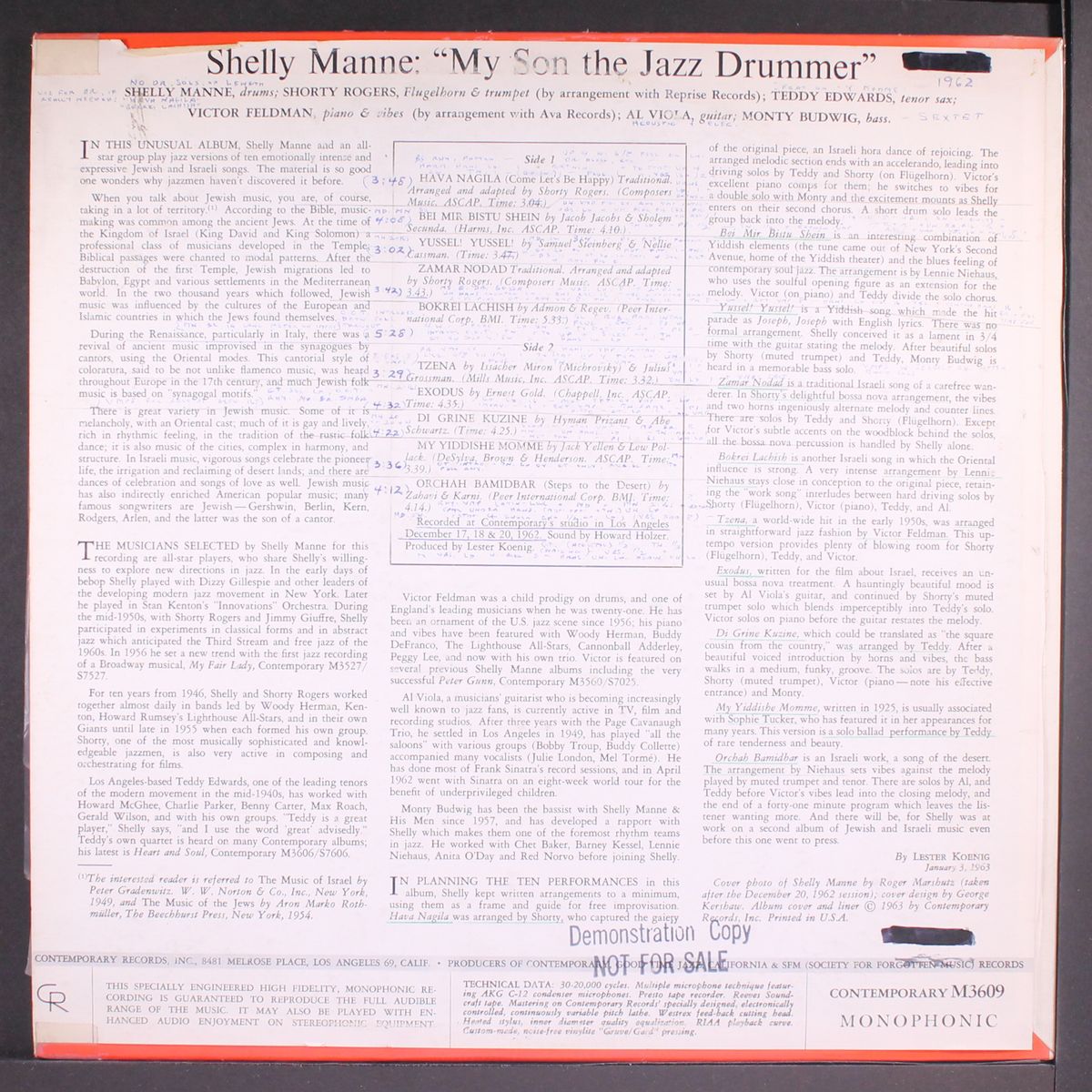 my son the jazz drummer by SHELLY MANNE