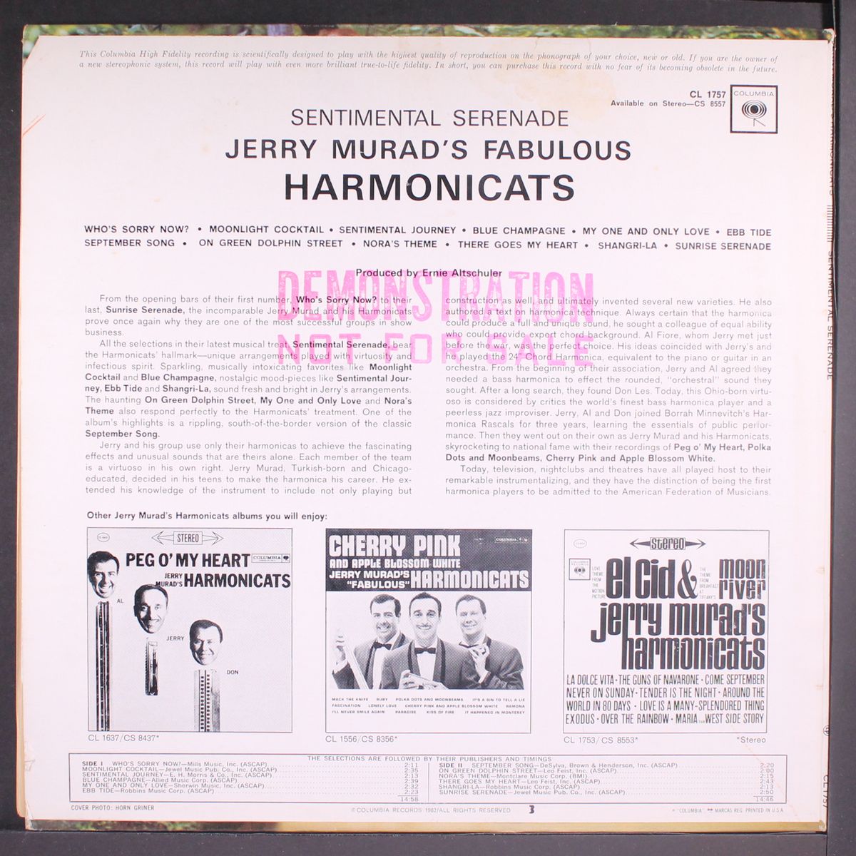 sentimental serenade by JERRY MURAD'S FABULOUS HARMONICATS