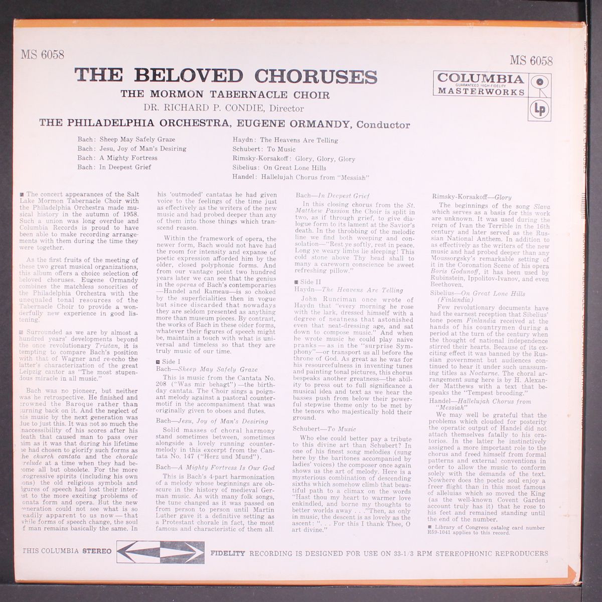 the beloved choruses by MORMON TABERNACLE CHOIR