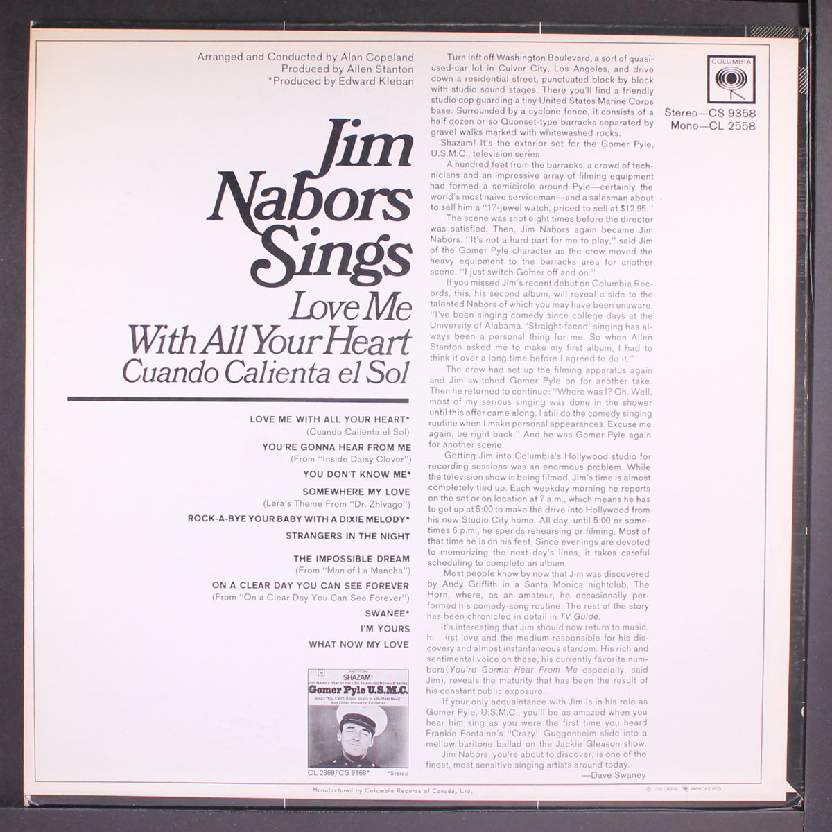 love me with all your heart by JIM NABORS