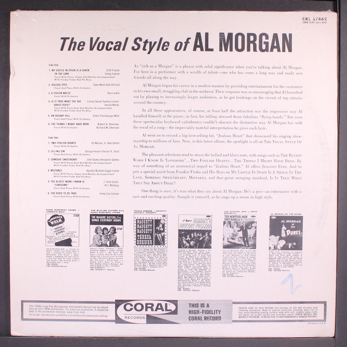 the vocal style of by AL MORGAN