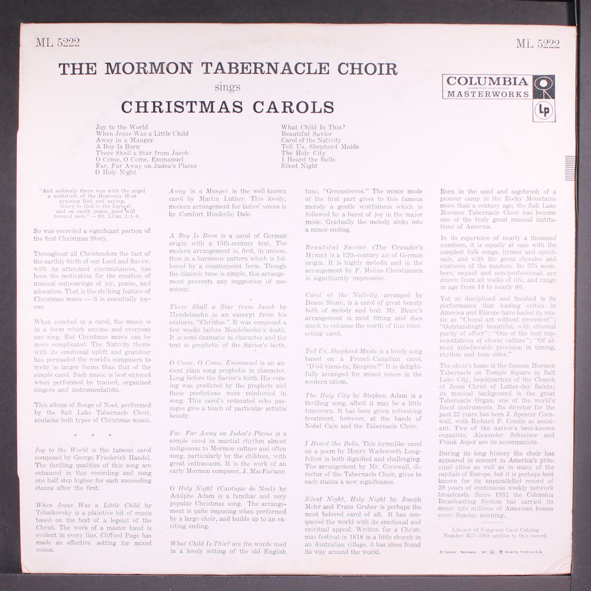 sings christmas carols by MORMON TABERNACLE CHOIR