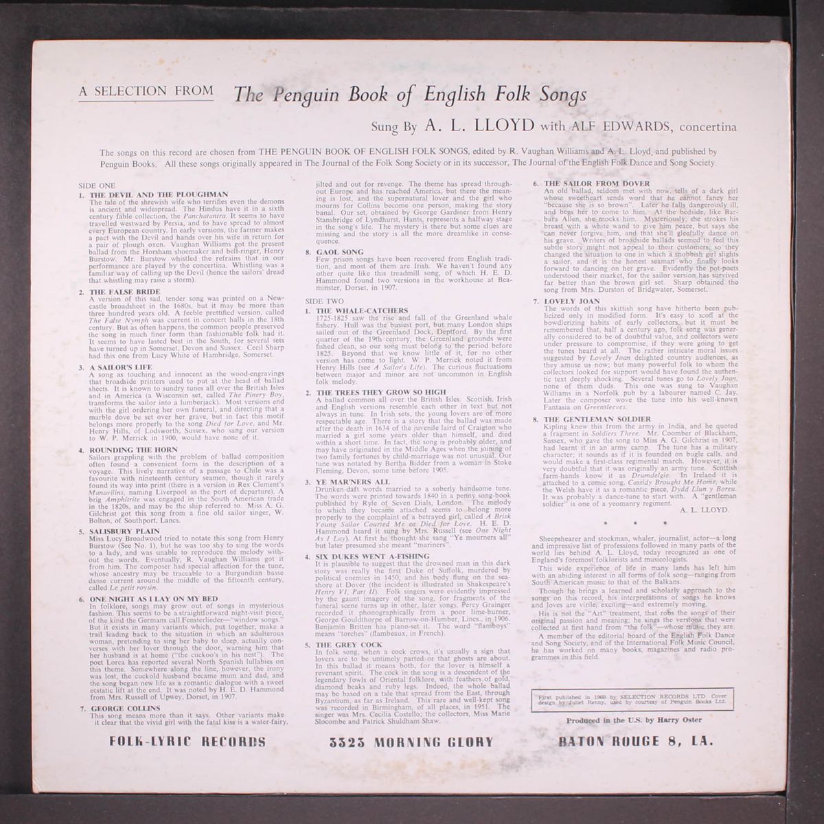 the penguin book of english folk songs by A.L. LLOYD