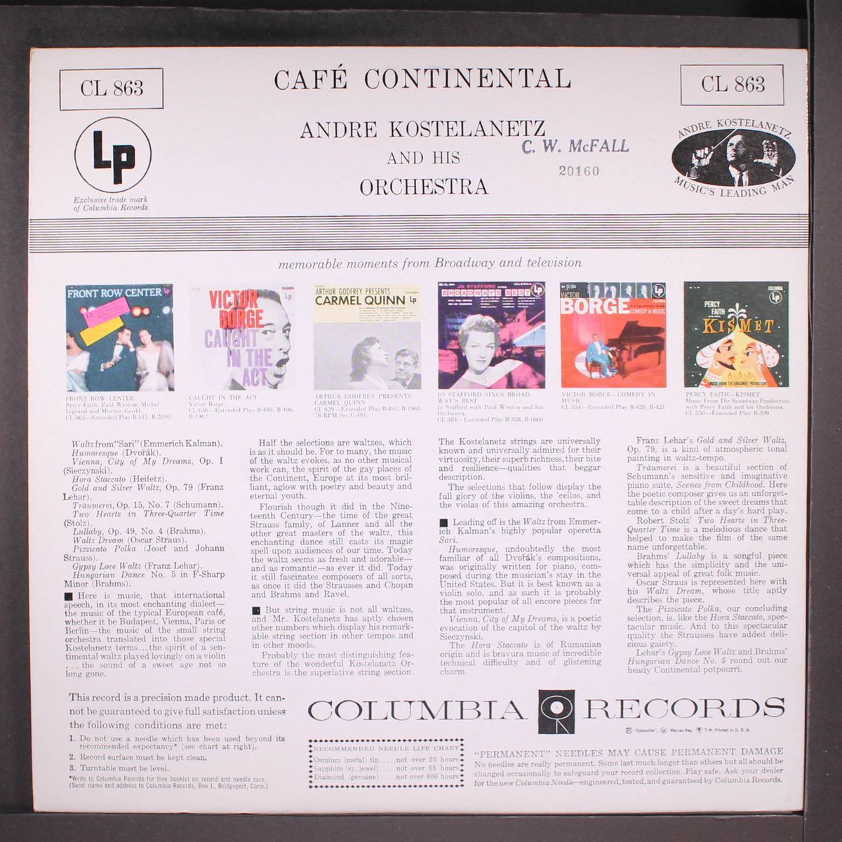 cafe continental by ANDRE KOSTELANETZ