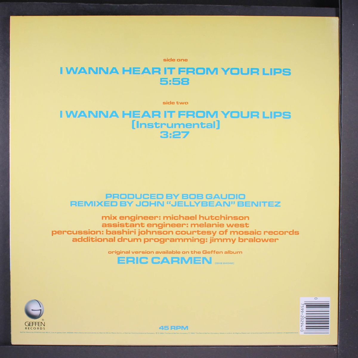 i wanna hear it from your lips / instro by ERIC CARMEN