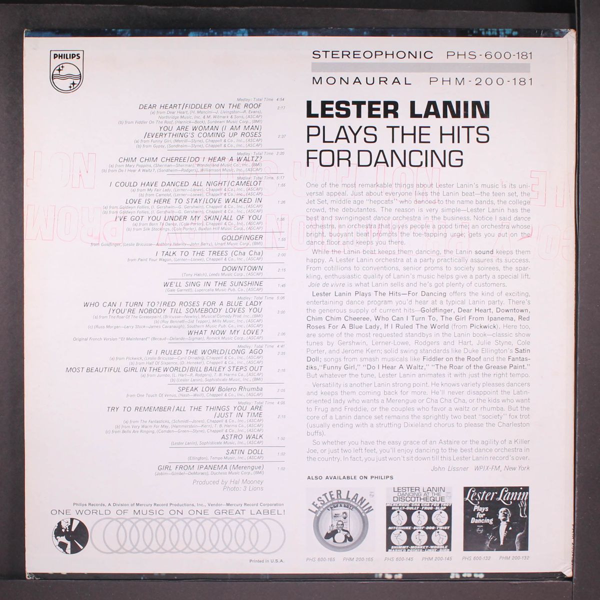 plays the hits for dancing by LESTER LANIN