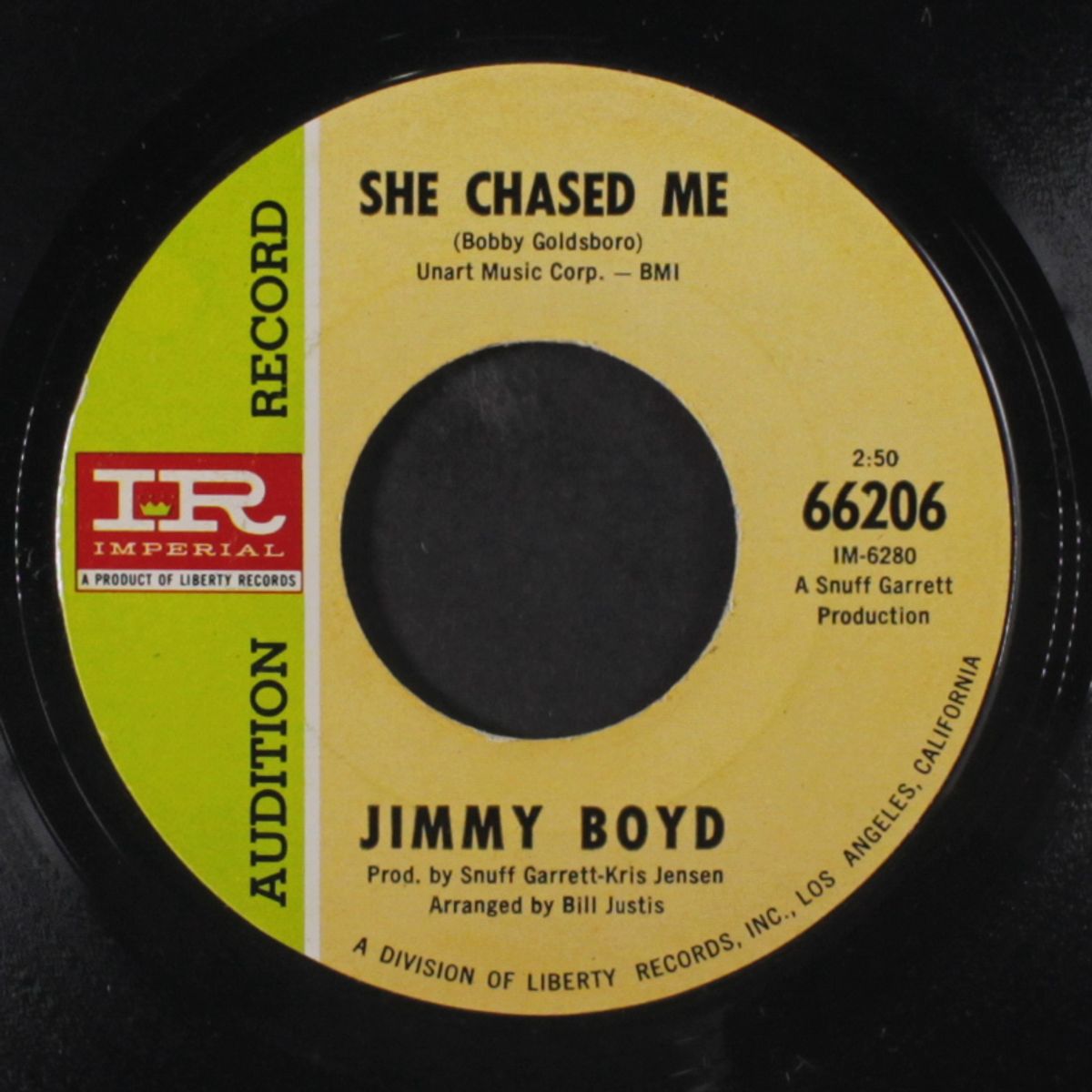 will i cry / she chased me by JIMMY BOYD