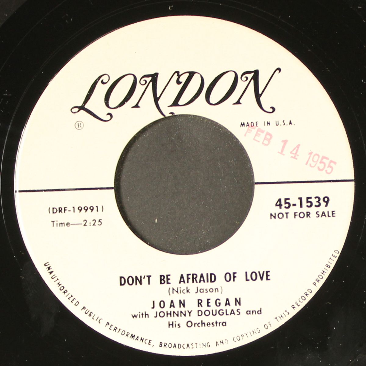 danger, heartbreak ahead / don't be afraid of love by JOAN REGAN