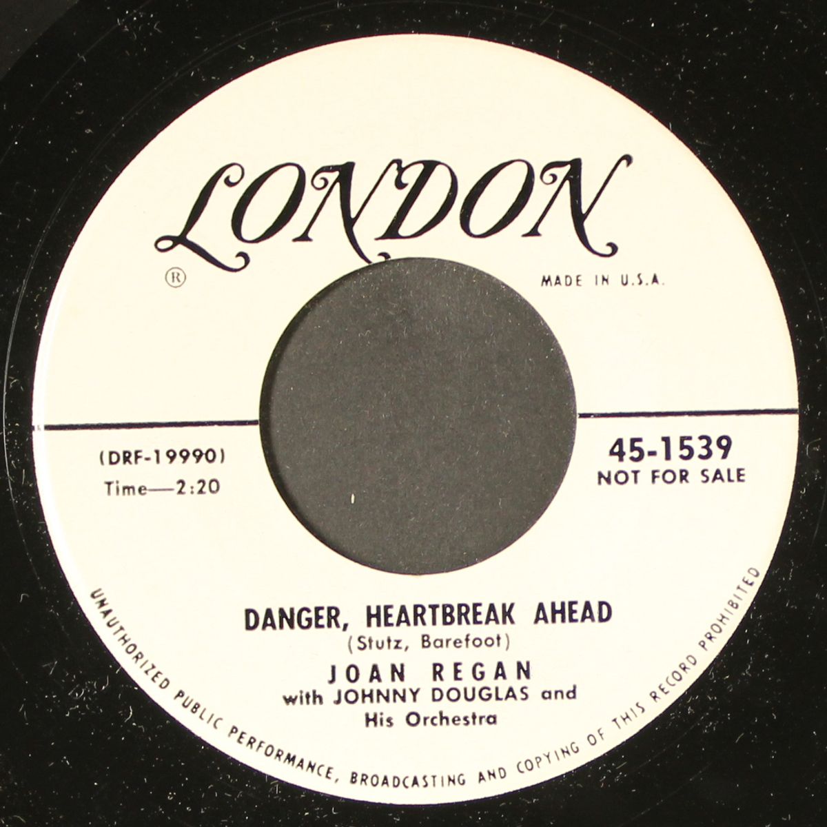 danger, heartbreak ahead / don't be afraid of love by JOAN REGAN