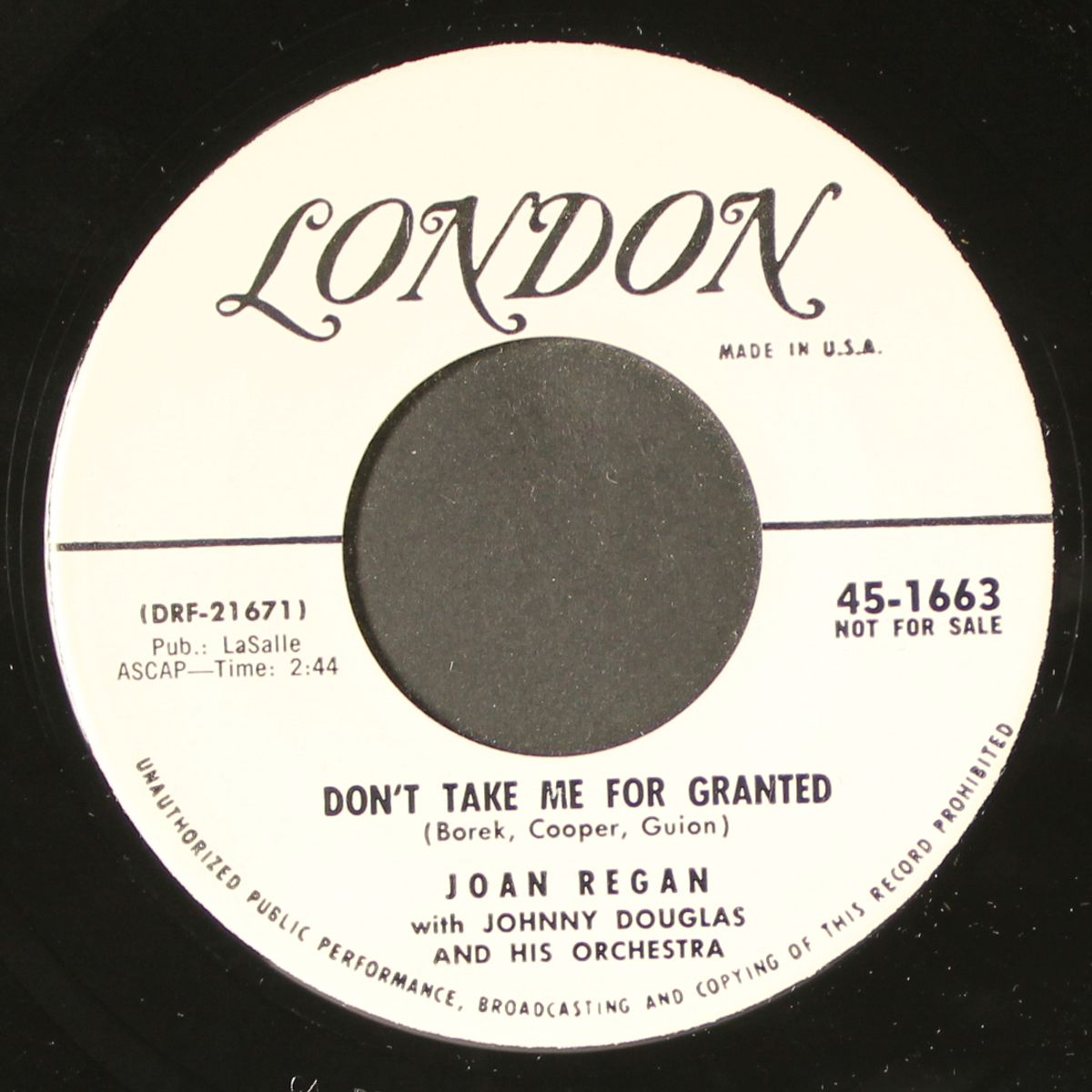 the rose & the flame / don't take me for granted by JOAN REGAN