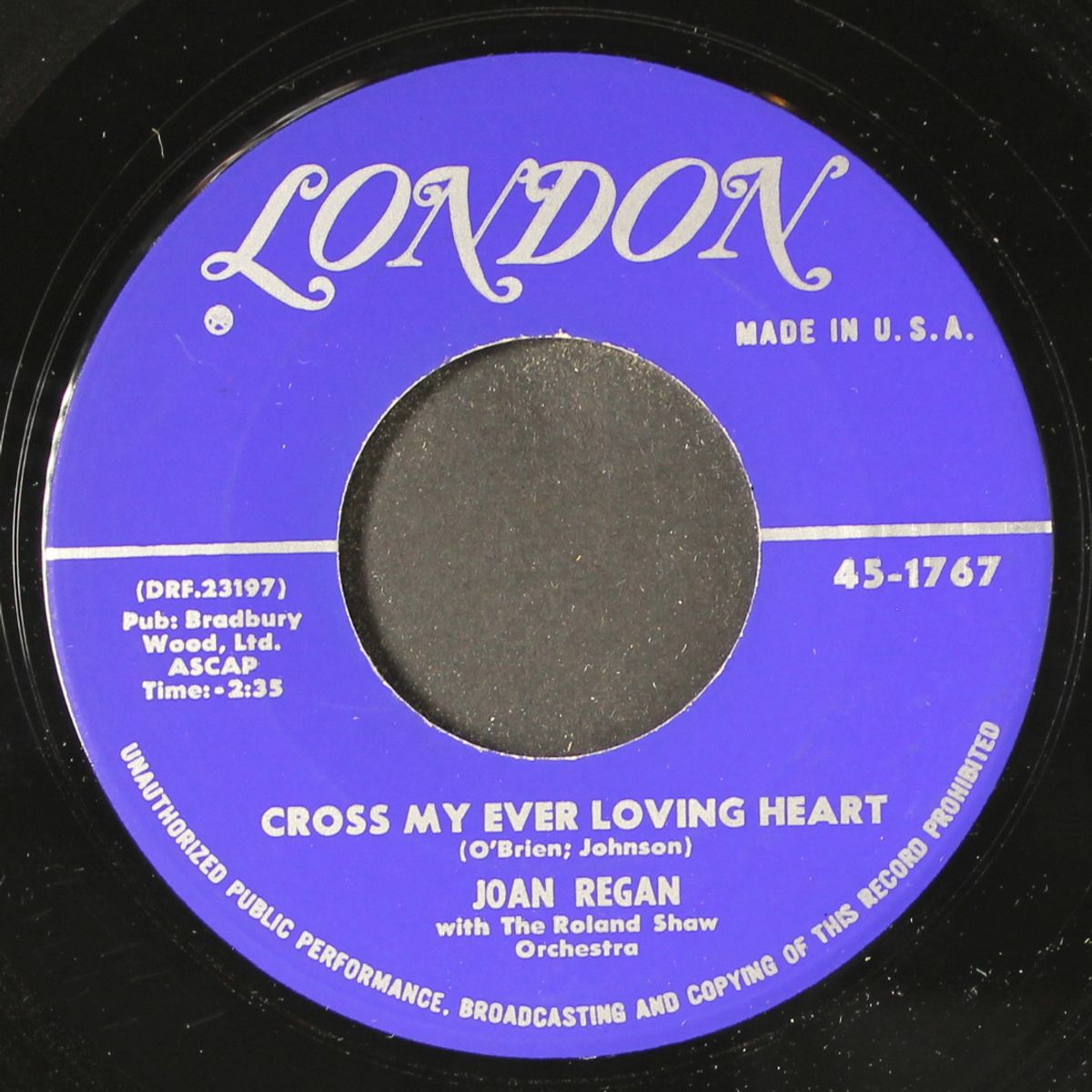 cross my ever loving heart / seven & a half cents by JOAN REGAN