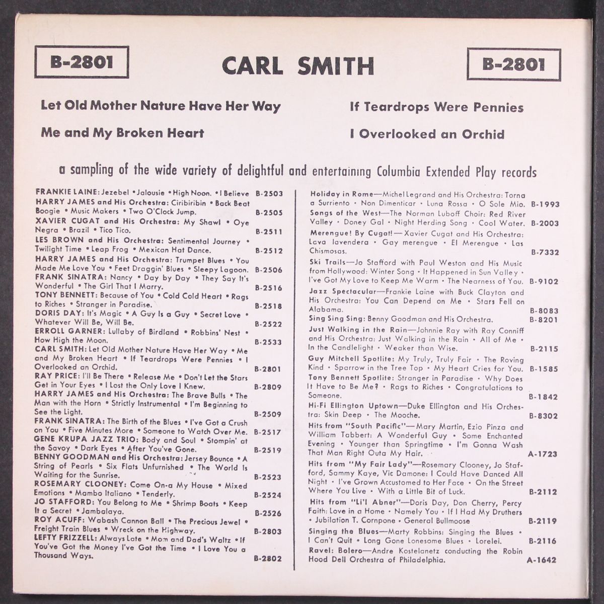 let old mother nature have her way + 3 by CARL SMITH