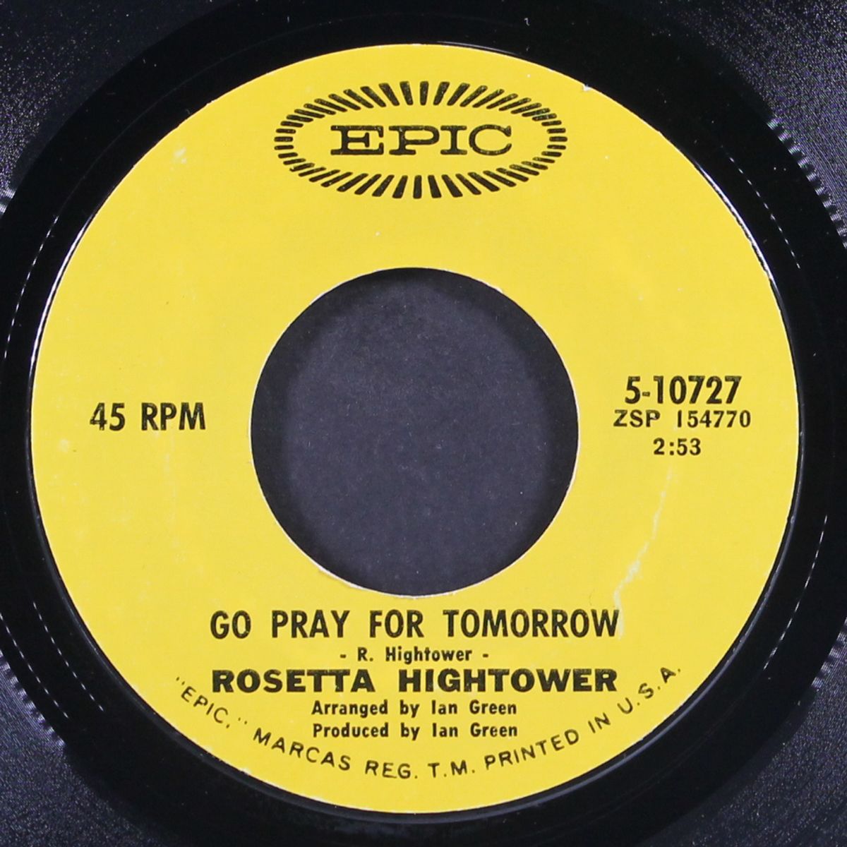 why / go pray for tomorrow by ROSETTA HIGHTOWER