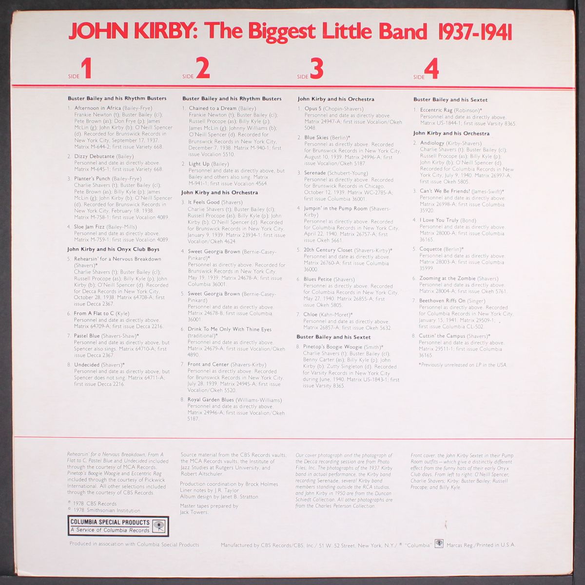 the biggest little band 1937-1941 by JOHN KIRBY