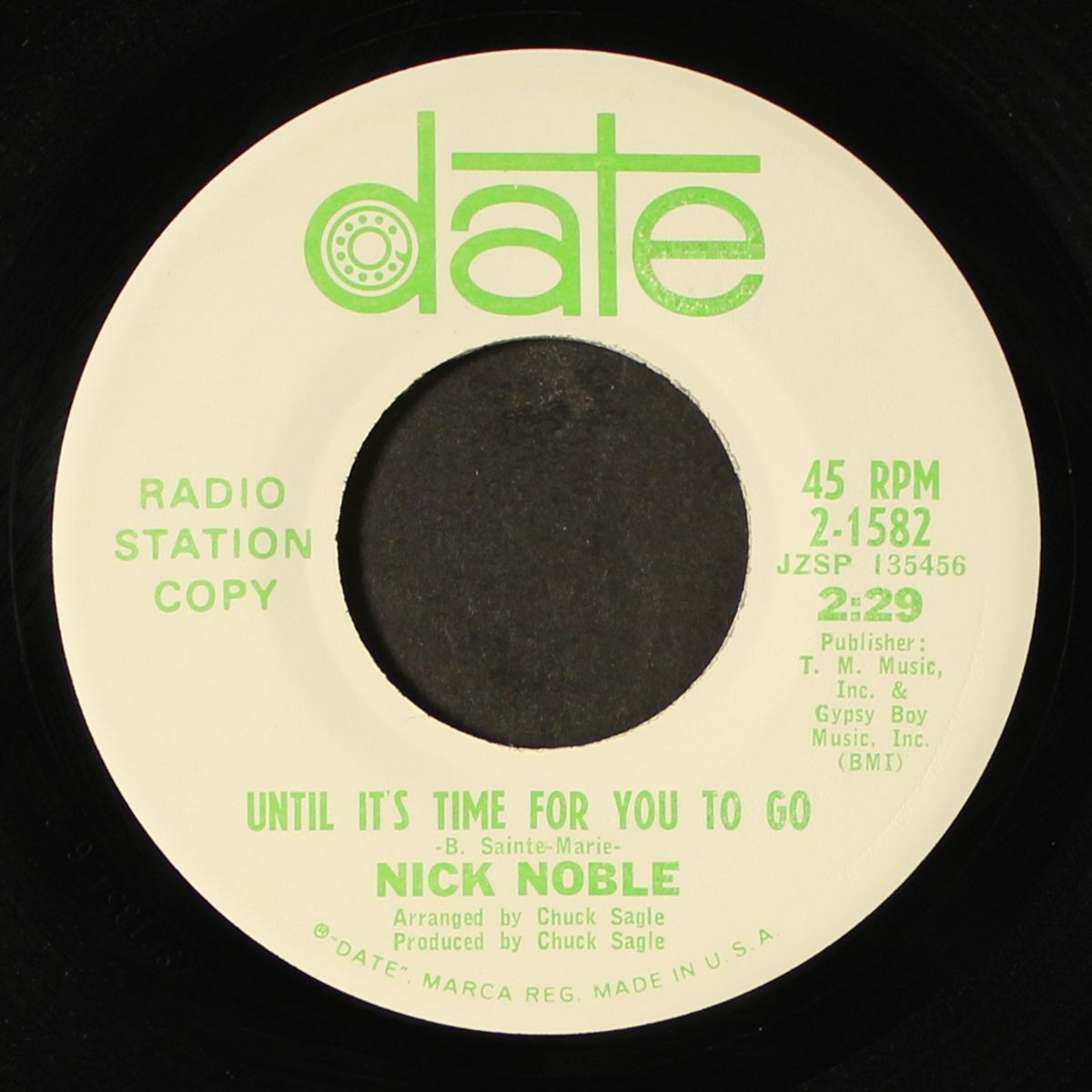 until it's time for you to go / you're the right one for me by NICK NOBLE