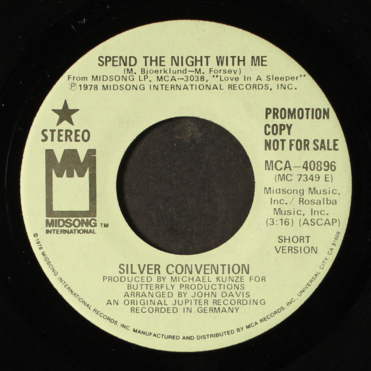 spend the night with me / short by SILVER CONVENTION