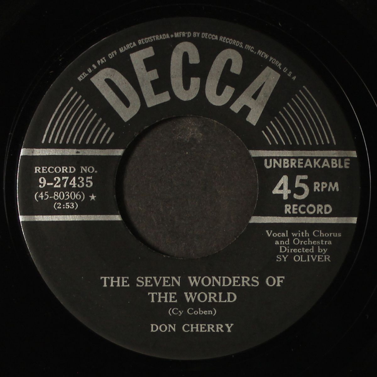 when you return / the seven wonders of the world by DON CHERRY