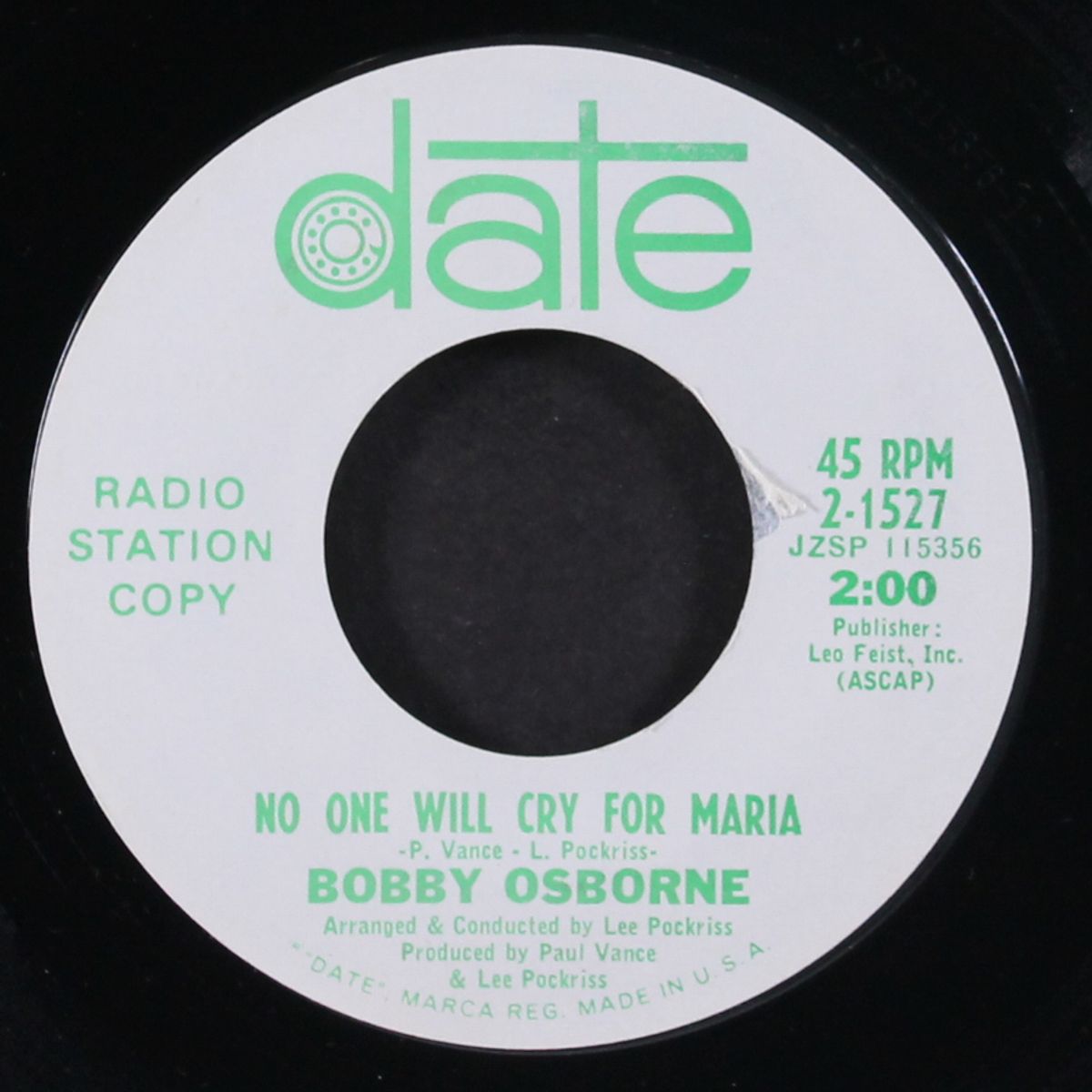 no one will cry for maria / from l.a. to new orleans by BOBBY OSBORNE