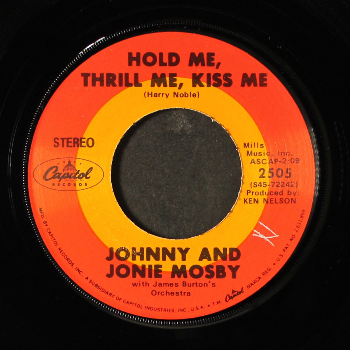 comparing him with you / hold me, thrill me, kiss me by JOHNNY & JONIE MOSBY