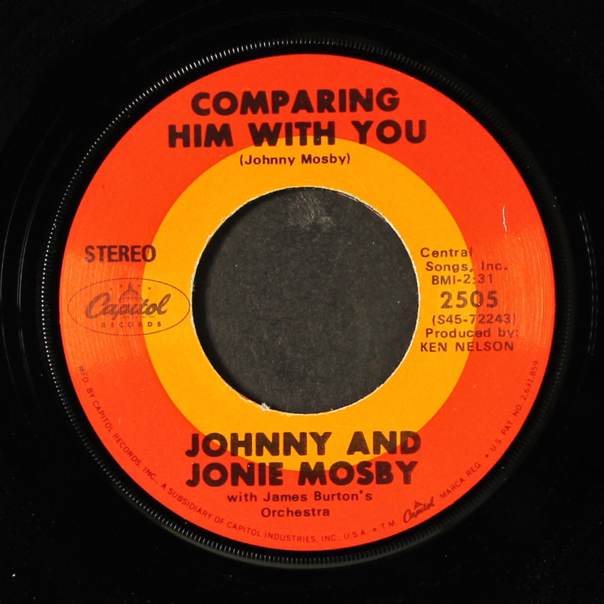 comparing him with you / hold me, thrill me, kiss me by JOHNNY & JONIE MOSBY