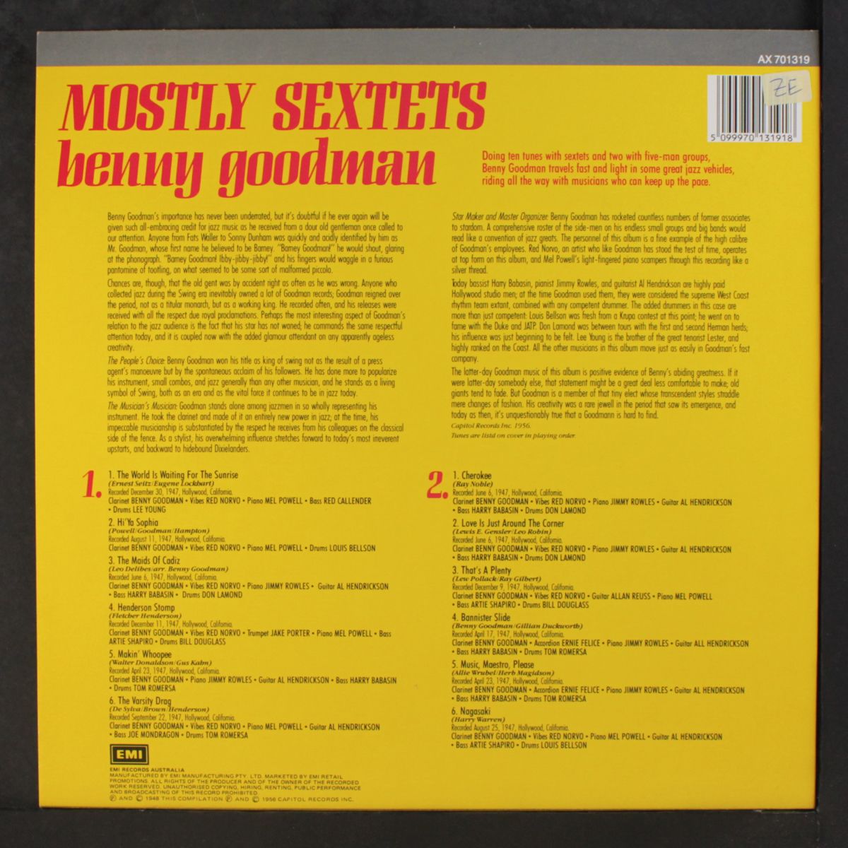 mostly sextets by BENNY GOODMAN