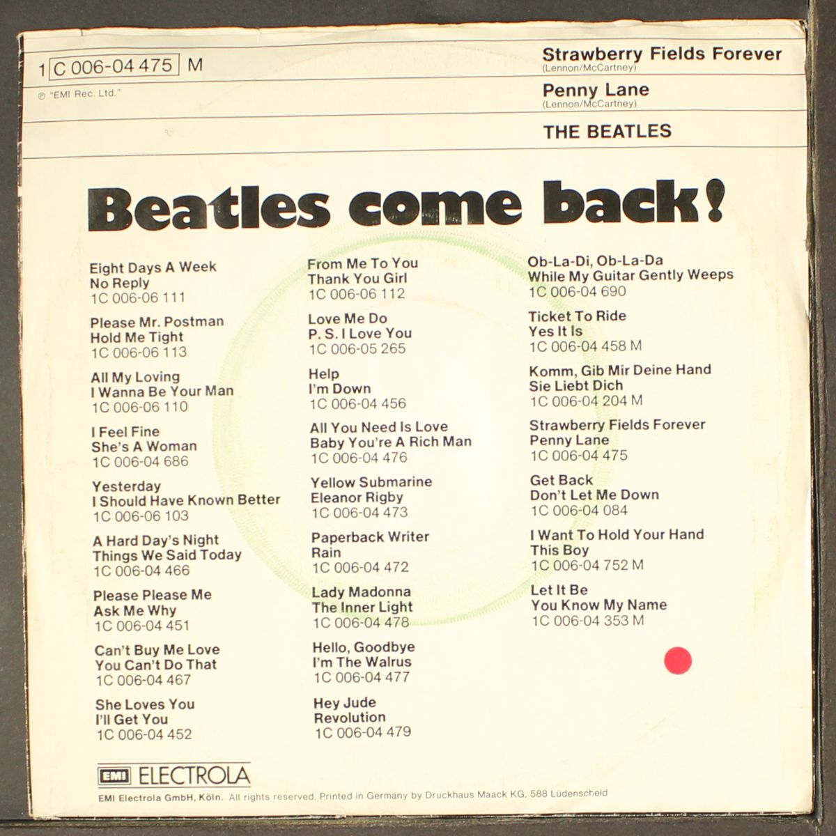 penny lane / strawberry fields forever by BEATLES