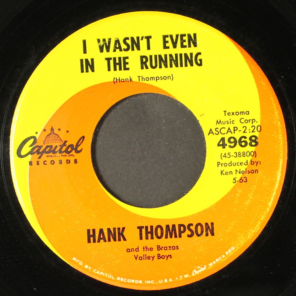 i wasn't even in the running by HANK THOMPSON
