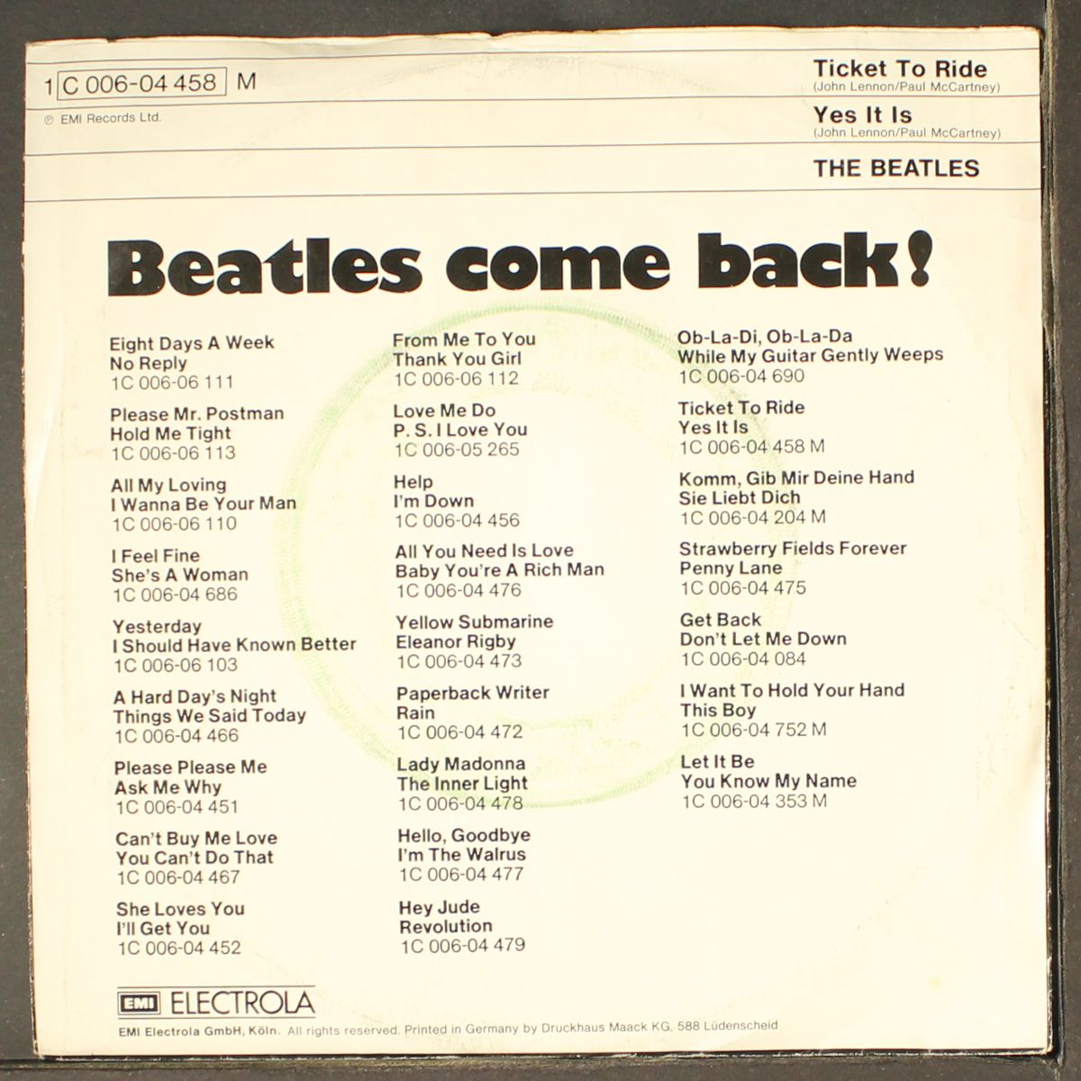 ticket to ride / yes it is by BEATLES