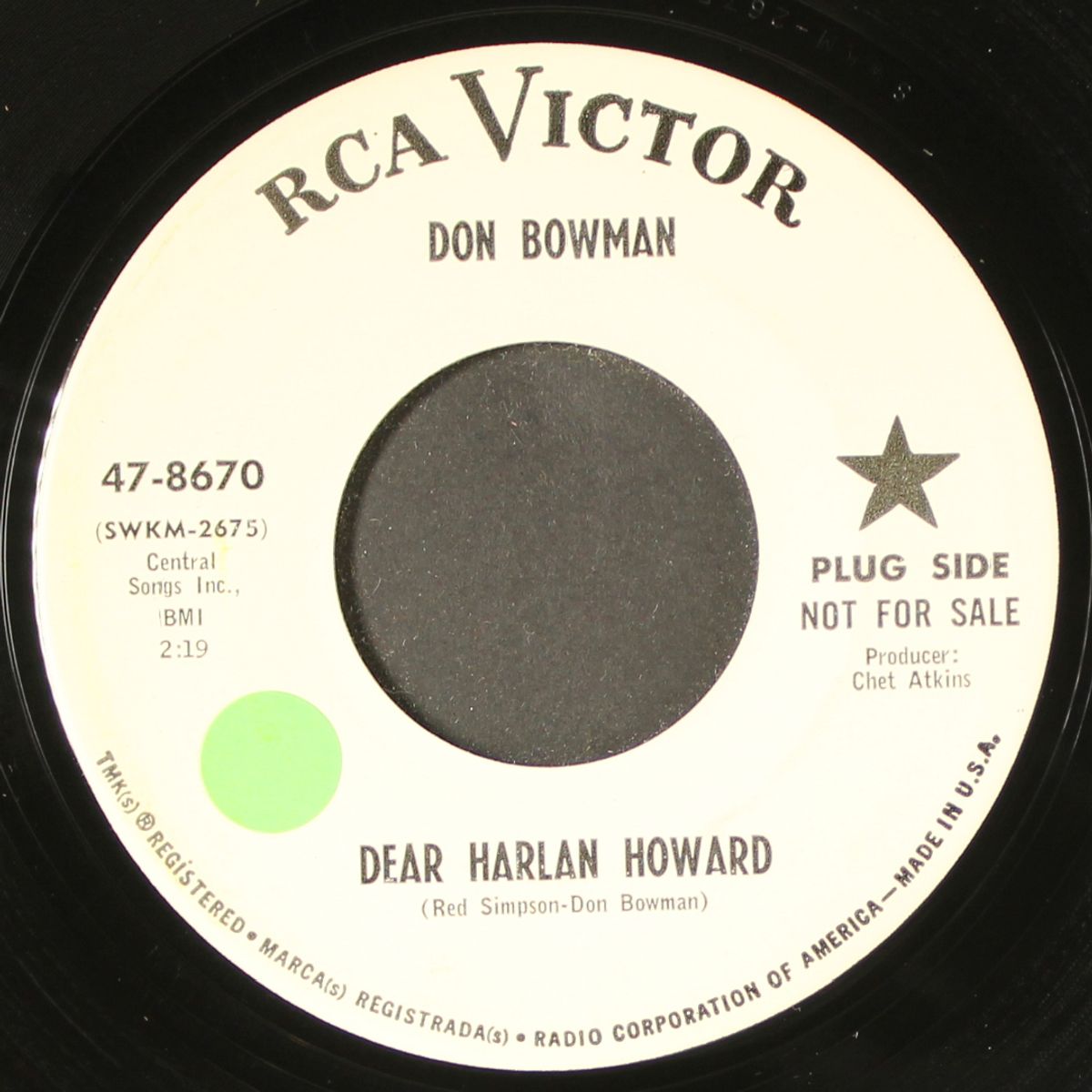dear harlan howard by DON BOWMAN