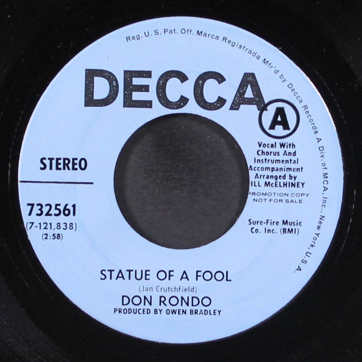 statue of a fool / i'll be there by DON RONDO