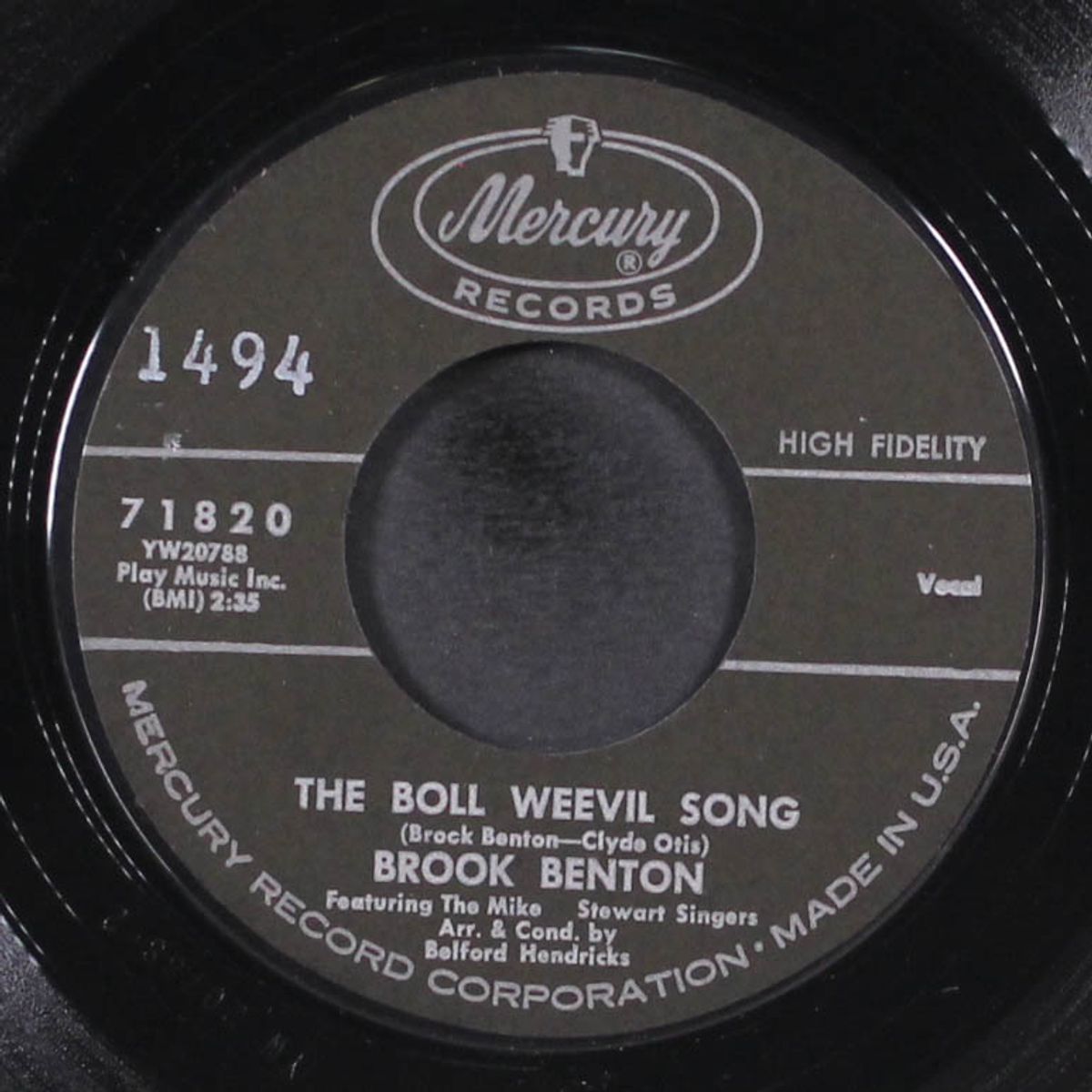 the boll weevil song by BROOK BENTON