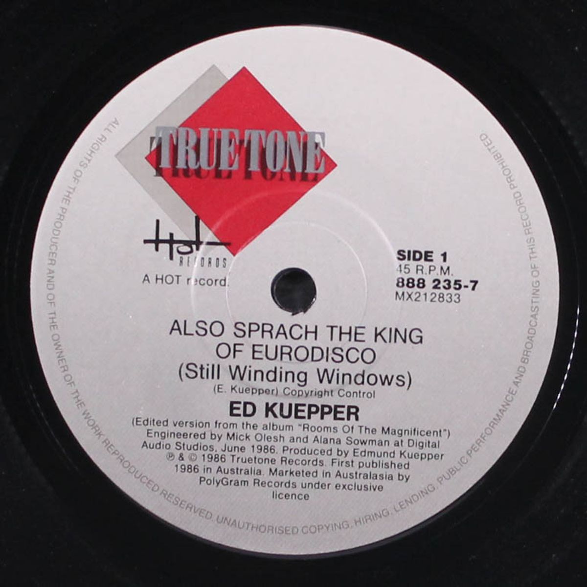 also sprach the king of eurodisco / without your mirror by ED KUEPPER