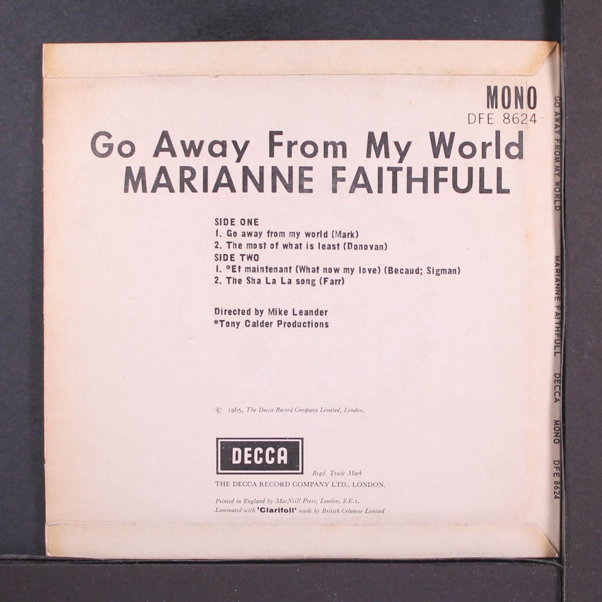 go away from my world by MARIANNE FAITHFULL