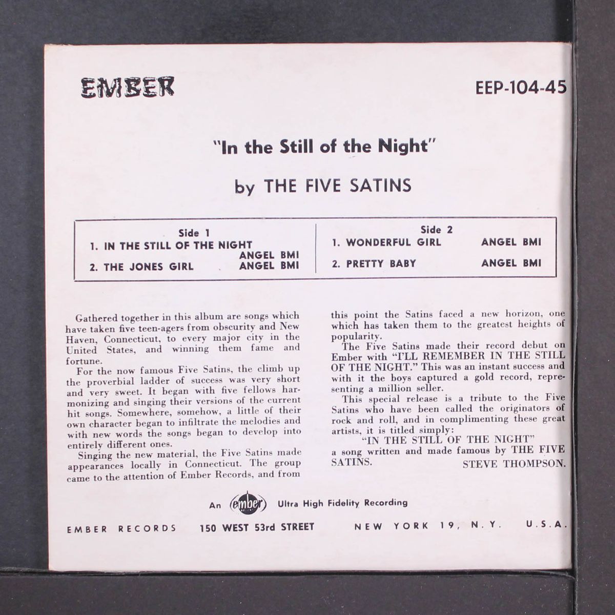 in the still of the night by FIVE SATINS