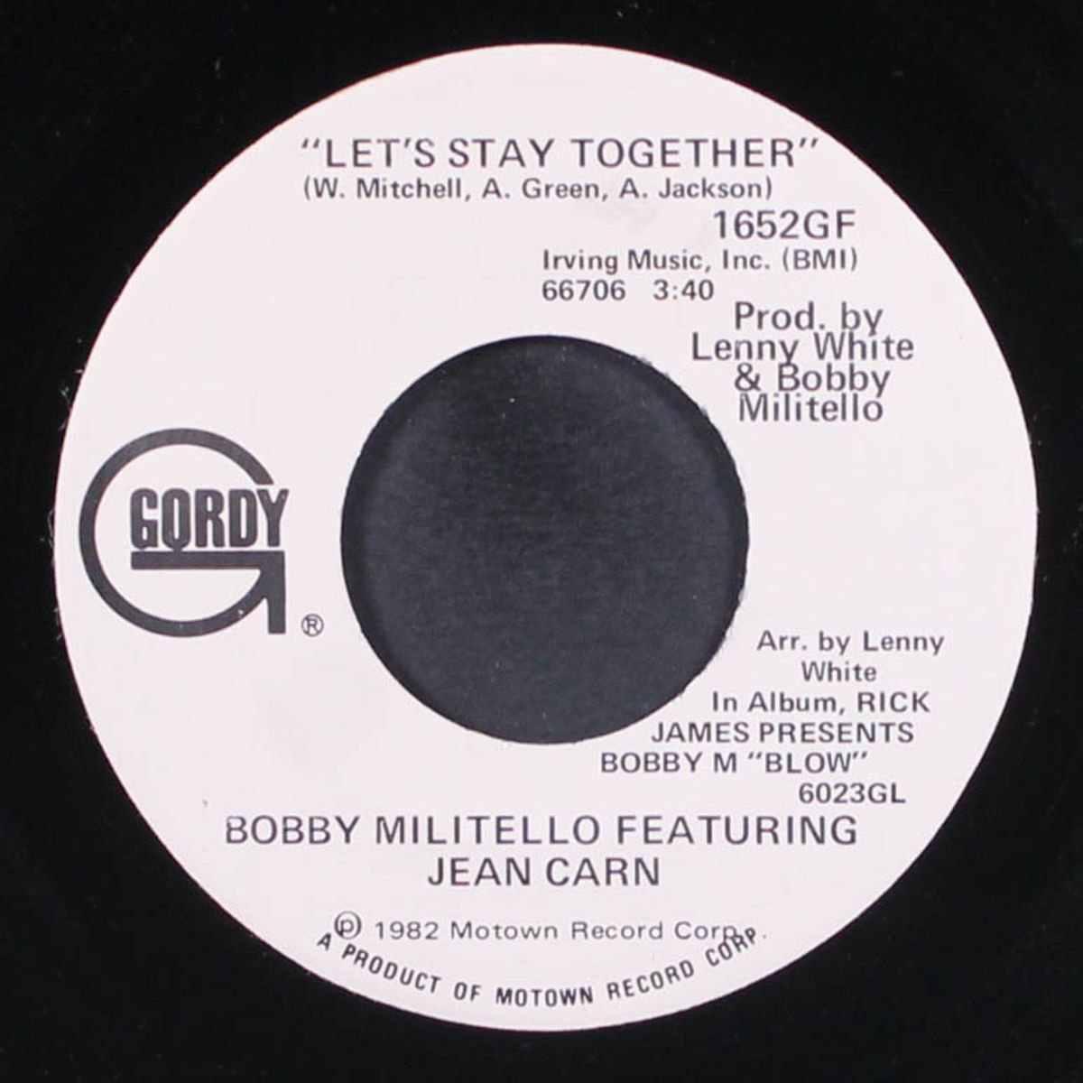 let's stay together / same by BOBBY MILITELLO & JEAN CARN