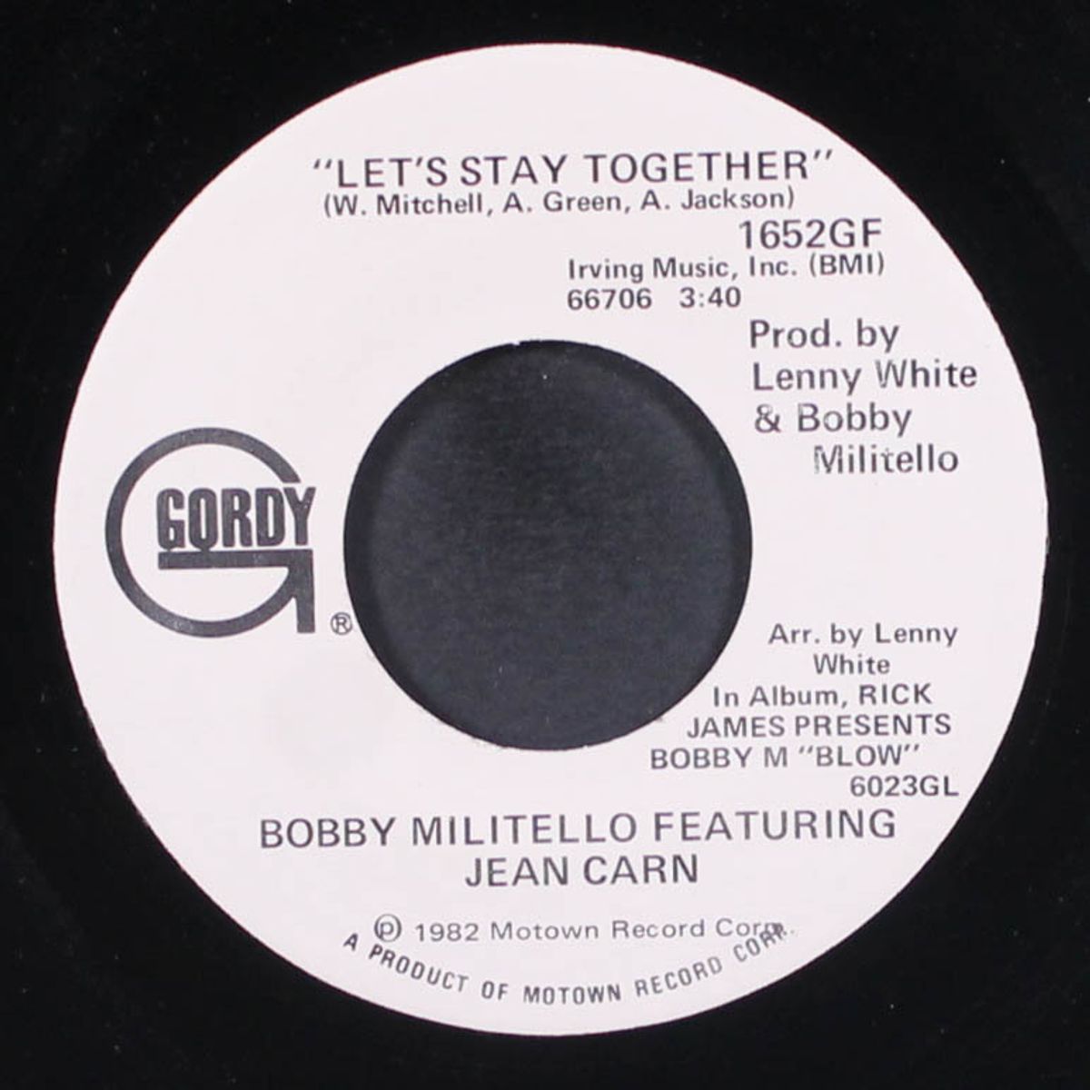 let's stay together / same by BOBBY MILITELLO & JEAN CARN