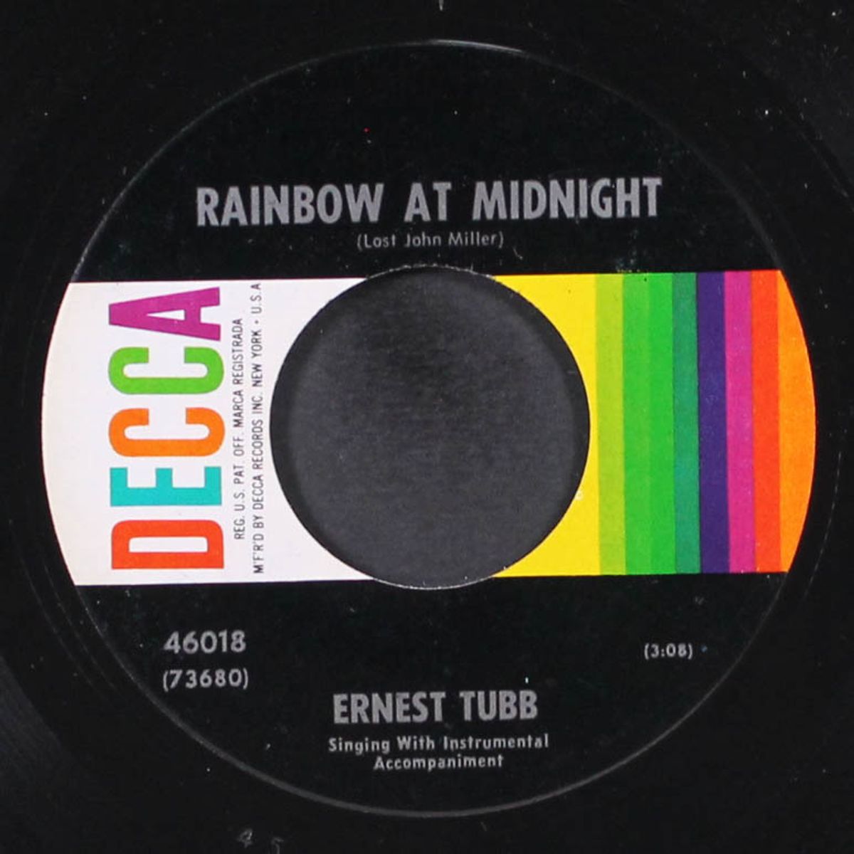 rainbow at midnight / i don't blame you by ERNEST TUBB