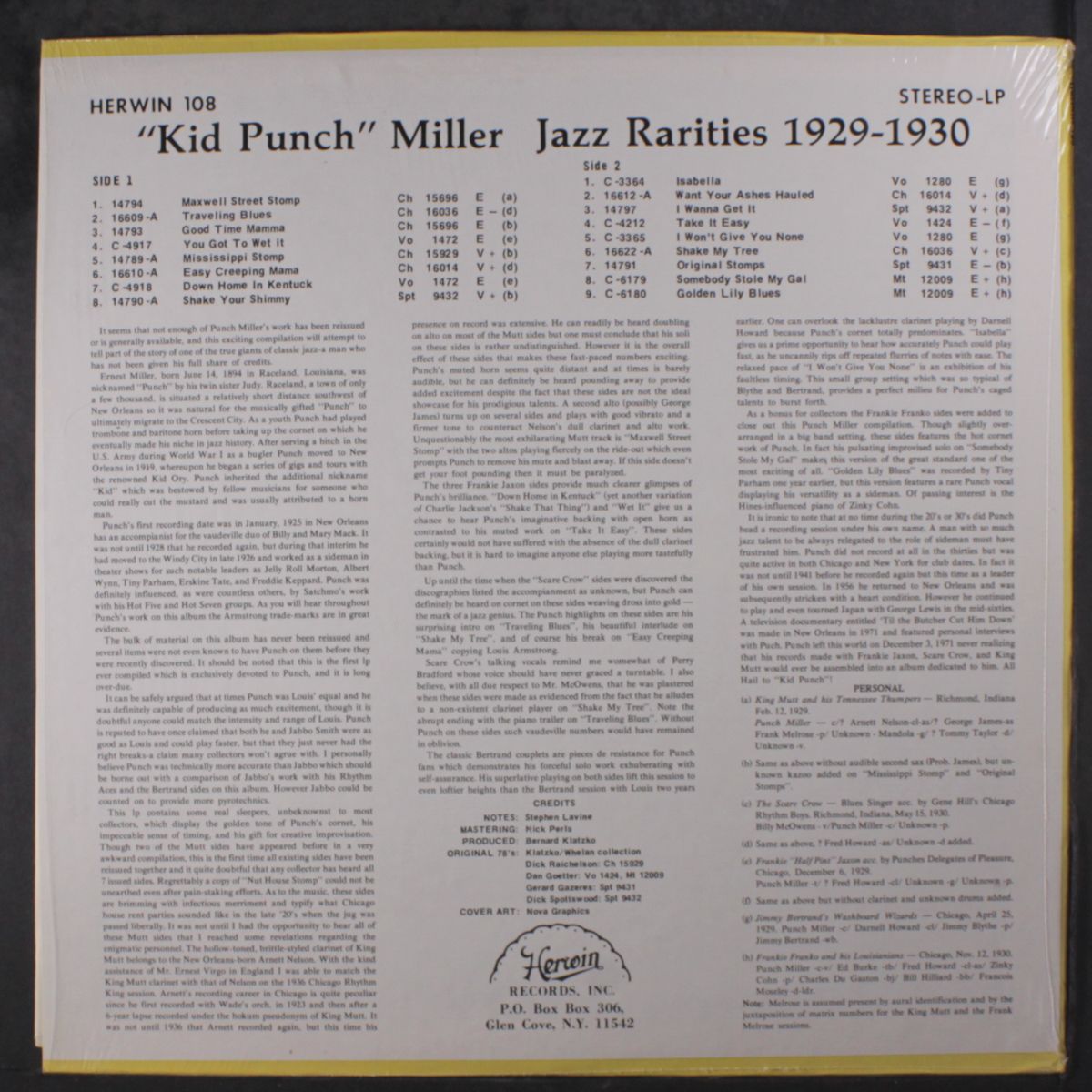 jazz rarities 1929-1930 by KID PUNCH MILLER