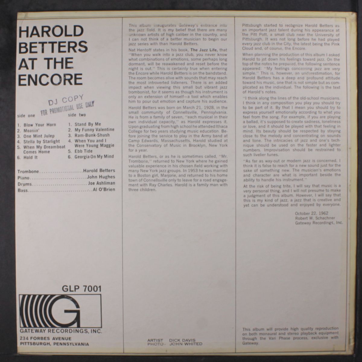 at the encore by HAROLD BETTERS
