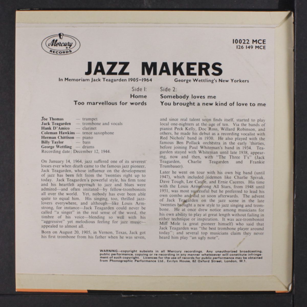 jazz makers by JACK TEAGARDEN