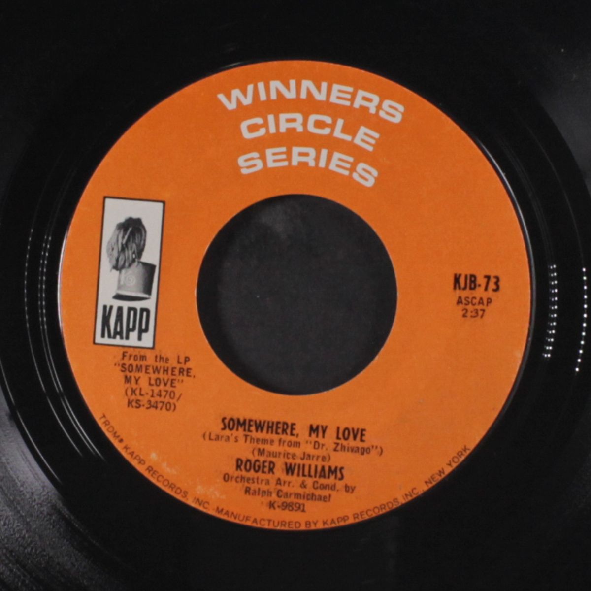 somewhere my love / born free by ROGER WILLIAMS