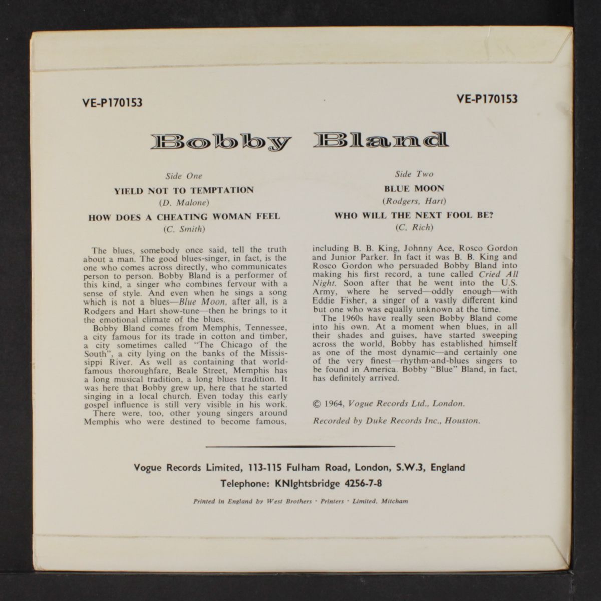 yield not to temptation +3 by BOBBY BLAND