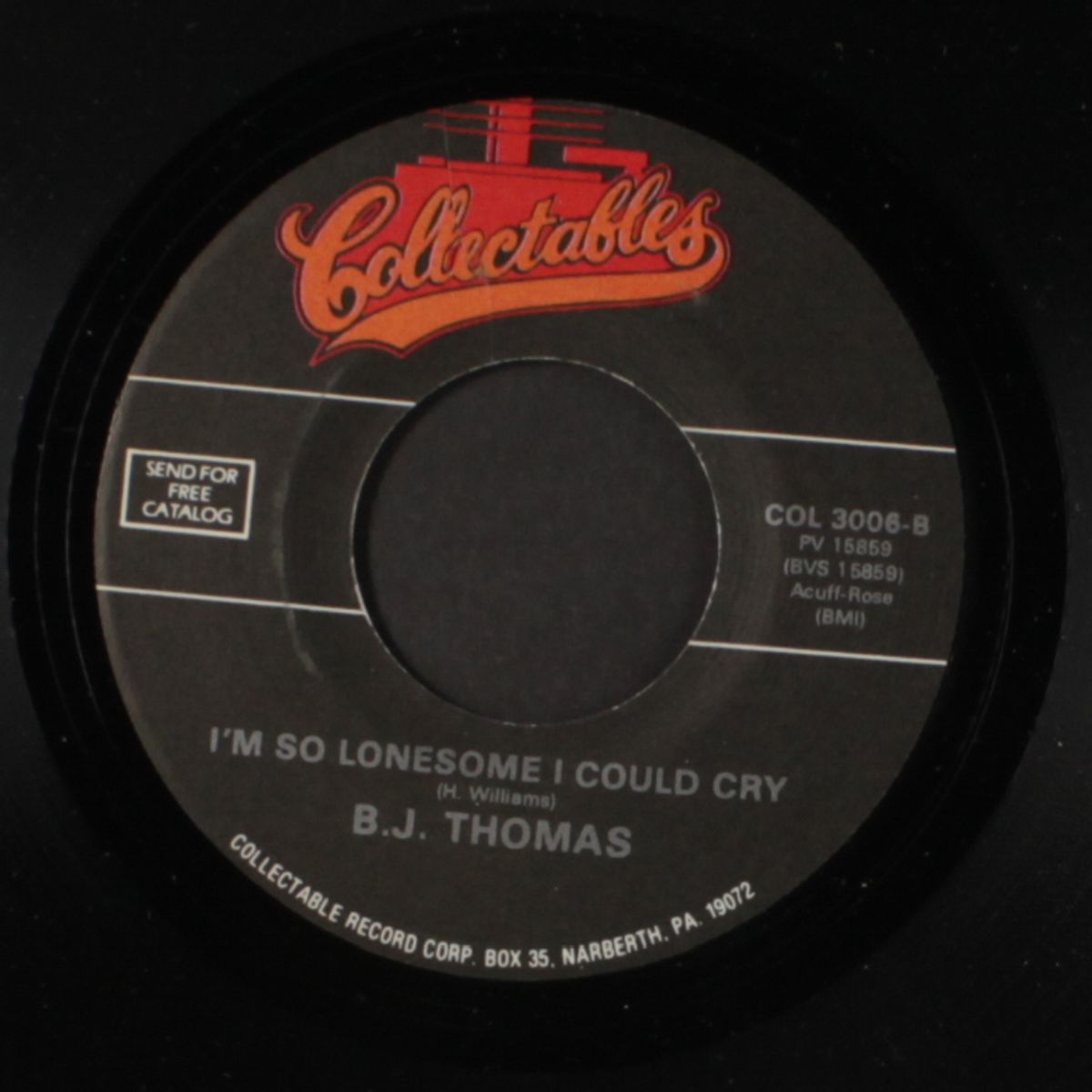 raindrops keep fallin' on my head / i'm so lonesome i could cry by B.J. THOMAS